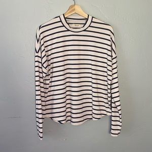 White and Navy Madewell Tee size M